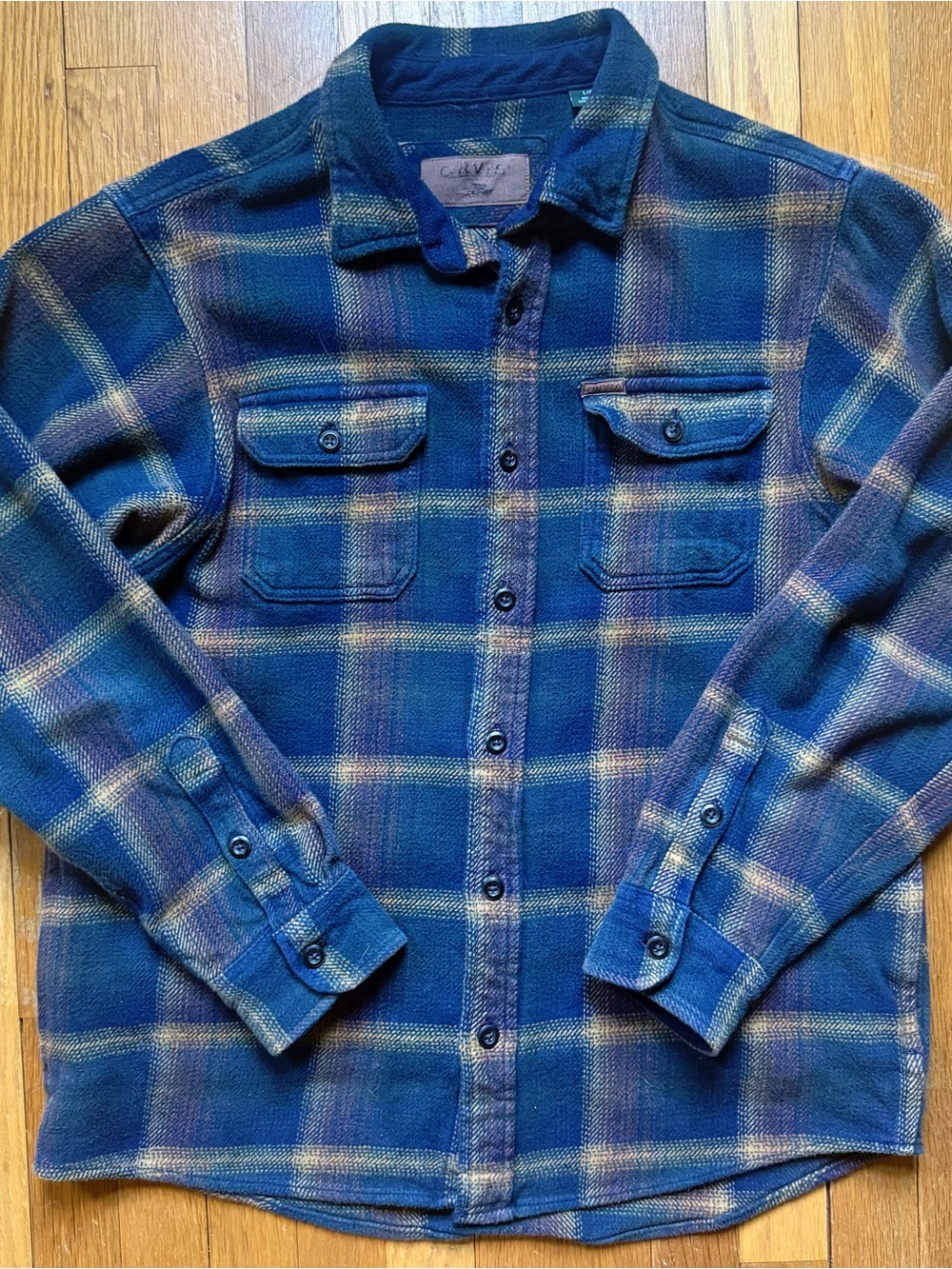 Orvis Big Bear Heavyweight Plaid Flannel Shirt Jacket Shacket